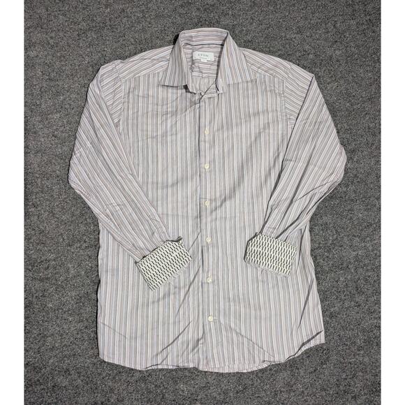 Eton Shirt Mens Size Medium 39 15.5 Contemporary Long Sleeve Flip Cuff - Picture 1 of 7
